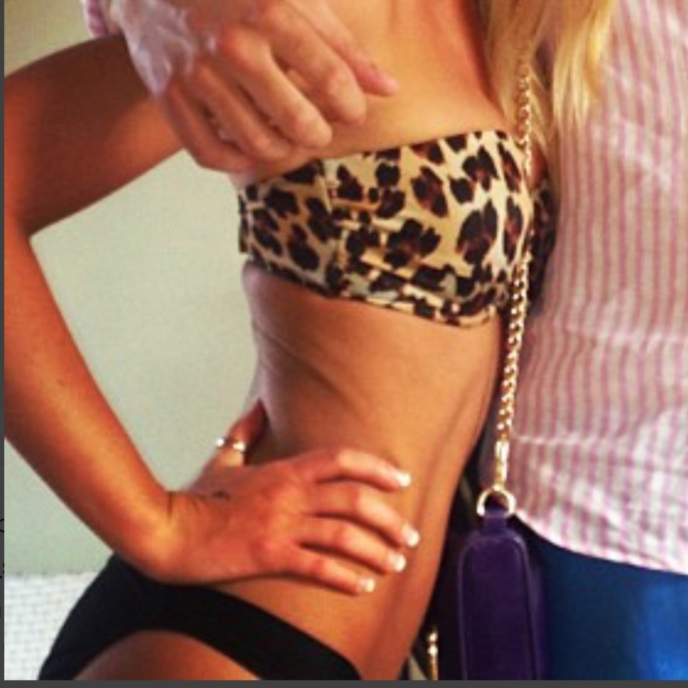 CHEETAH PRINT Victoria Secret Bandeau Swim 32C